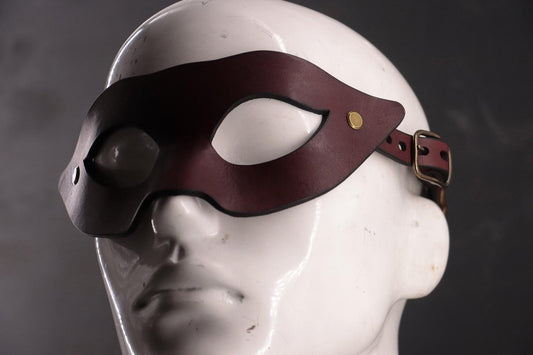 Winged Mask - Oxblood with Bronze Hardware