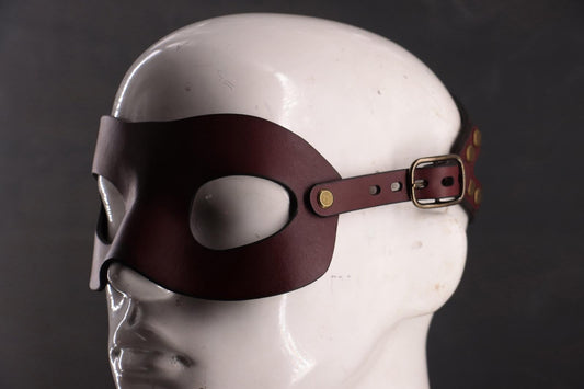 Hero Mask - Oxblood with Bronze Hardware