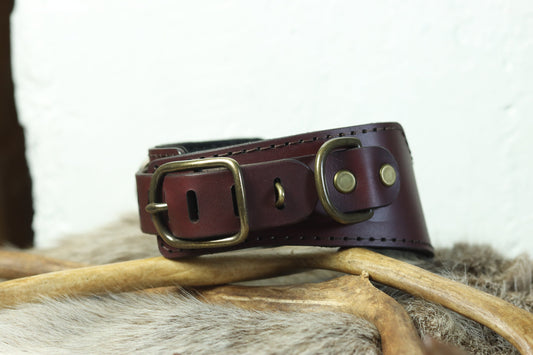 Oxblood Luxury Leather Collar & Cuff Set